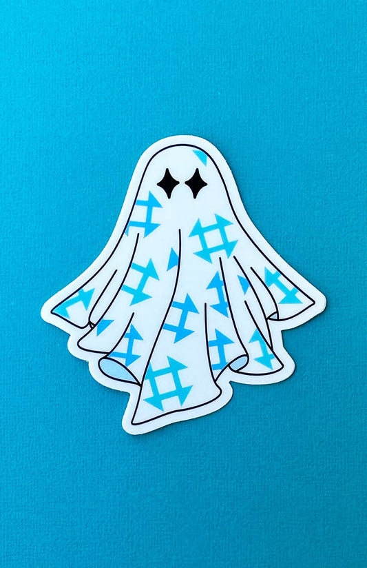 Quilt Ghost Sticker: Blue