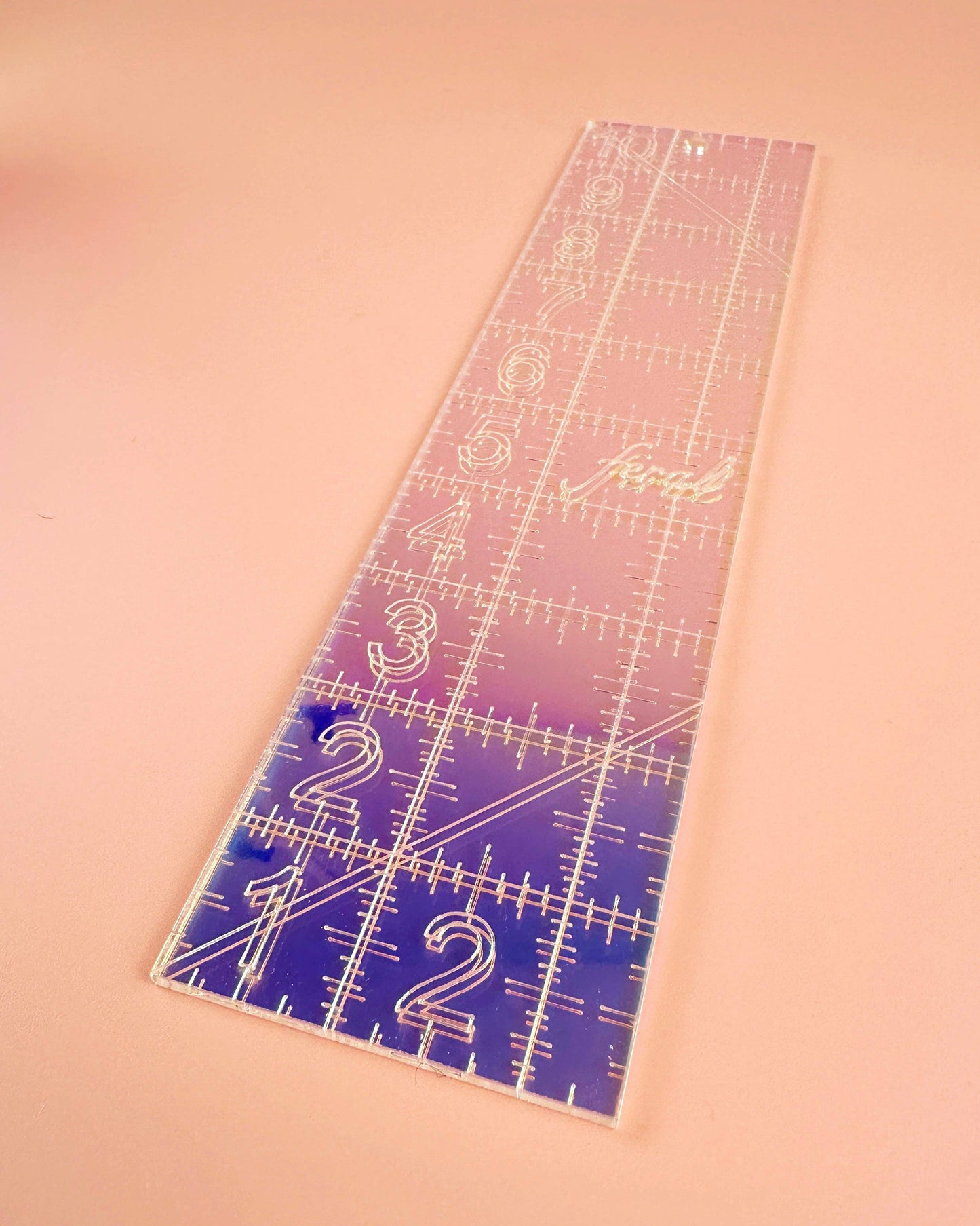 2.5 x 10 in quilting ruler: Iridescent