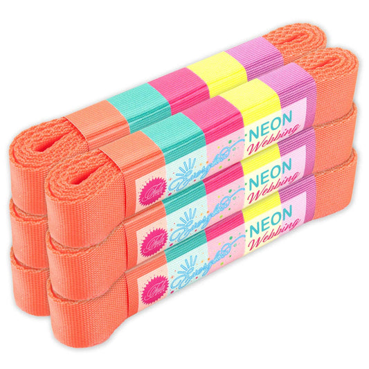 Tula Pink - Solid Lunar/Orange Neon Nylon Webbing – 1" Wide / 2 Yards