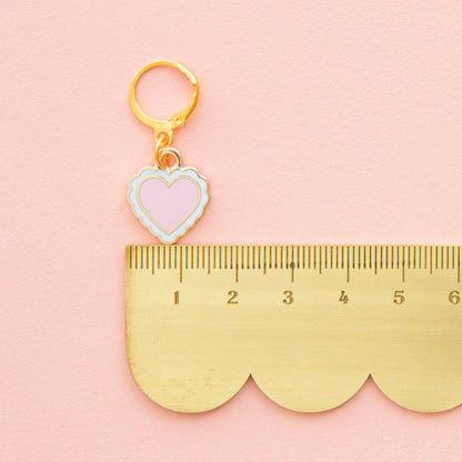 Enamel Stitch Marker / Zipper Charm: Sweet Heart