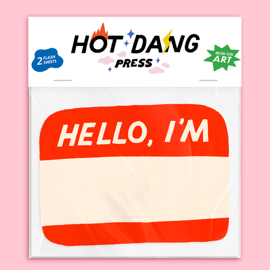 Iron-on Art: Hello I'm Blank Name Tag
