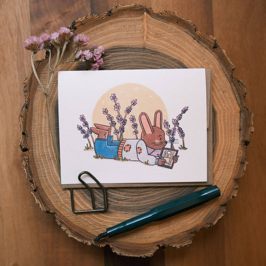 Greeting Card: Rabbit Journaling