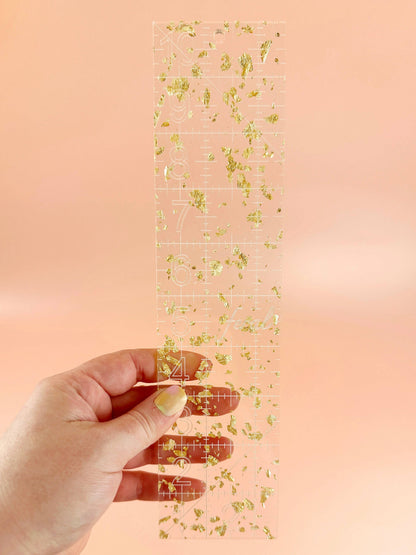 2.5” x 10” Quilting Ruler – Golden