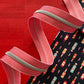 Red Stripe Zipper Tape with Nickel Teeth