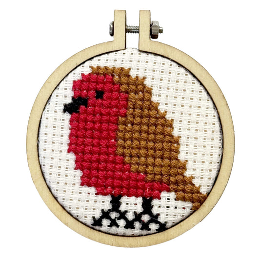 Mini Matchbox Christmas Cross Stitch Kit: Red Robin