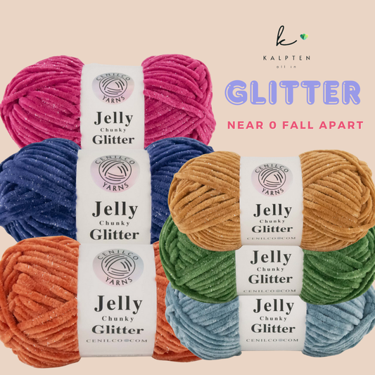 Jelly Chunky Glitter Yarn – Super Bulky Chenille with Sparkle ✨: 110-06 DARK PINK