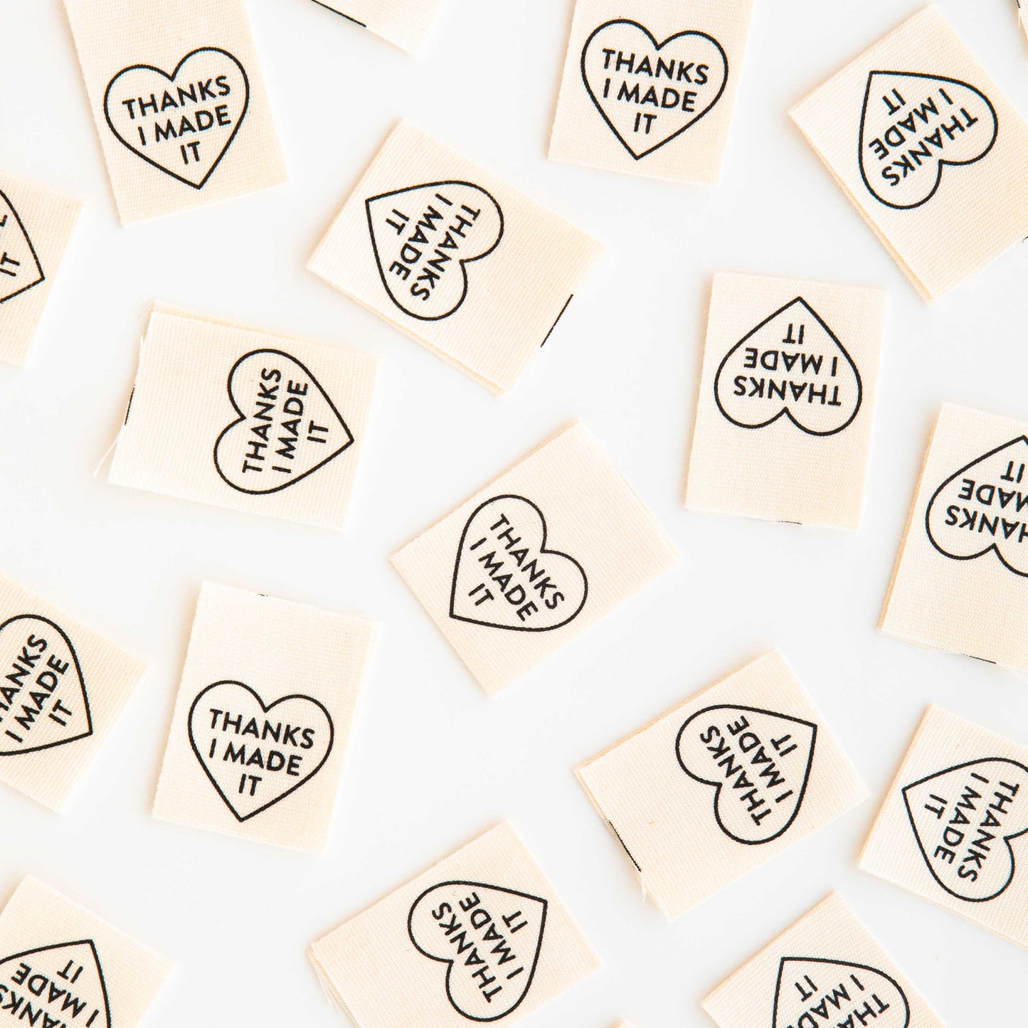 Sewing Woven Clothing and Quilt Labels: Thanks I Made It Heart