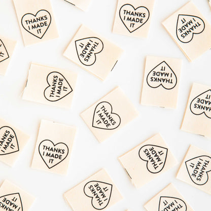 Sewing Woven Clothing and Quilt Labels: Thanks I Made It Heart