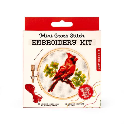 Mini Cross Stitch Cardinal Kit – Kikkerland ❤️🐦