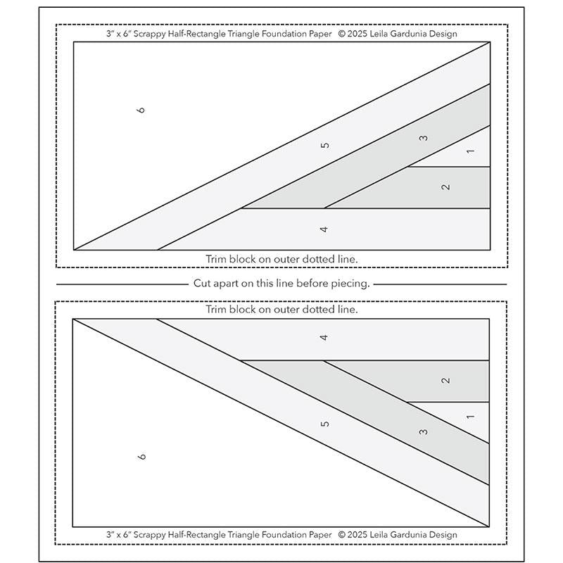 Scrappy Half-Rectangle Triangle (HRT) Foundation Pad by Leila Gardunia