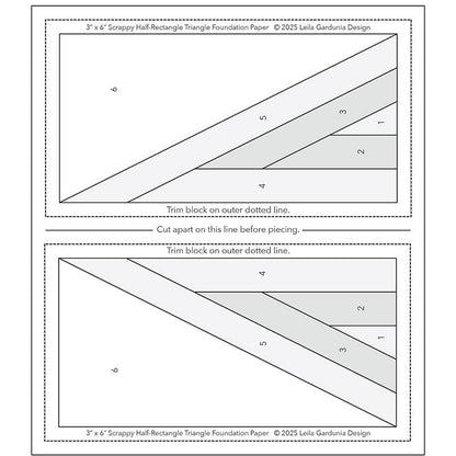 Scrappy Half-Rectangle Triangle (HRT) Foundation Pad by Leila Gardunia