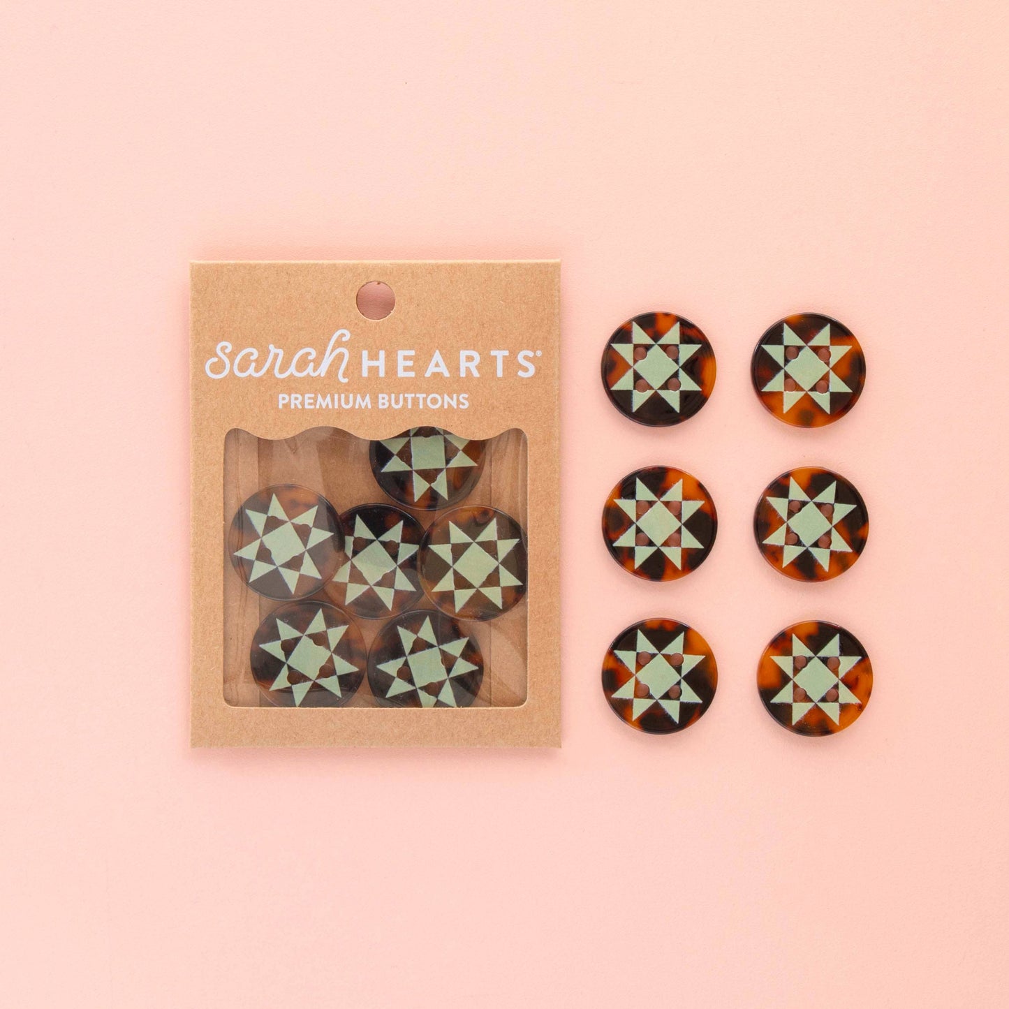 Large Quilt Star Buttons – Pack of 6