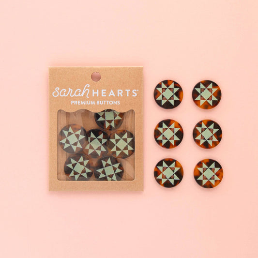 Large Quilt Star Buttons – Pack of 6