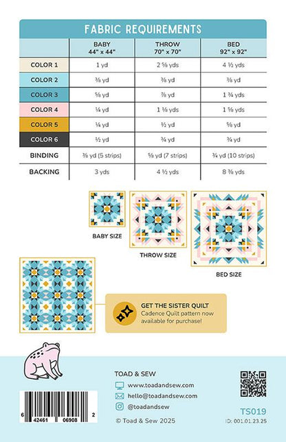Aria Quilt Pattern by Toad and Sew