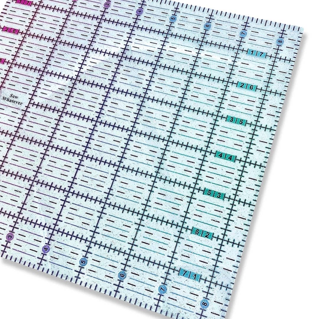 Pink to Teal Gradient | Glitter - 8.5” x 8” Ruler