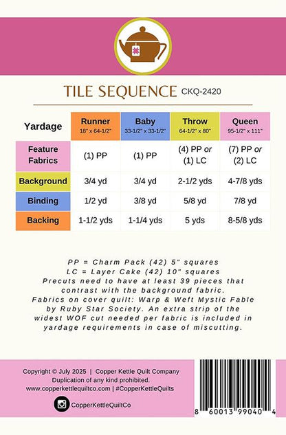 Tile Sequence Quilt Pattern – Copper Kettle Quilt Company
