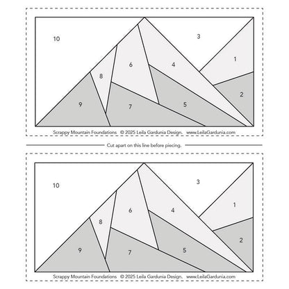 Scrappy Mountains Foundation Paper Piecing Pattern by Leila Gardunia Design