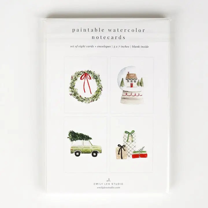 Christmas Cheer Paintable Watercolor Notecard Set
