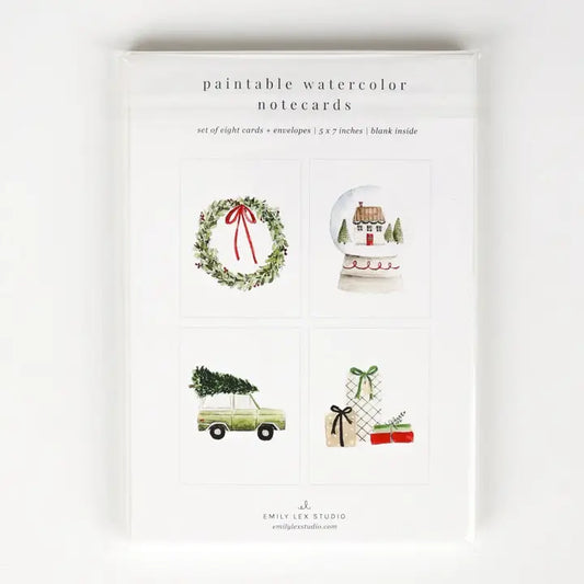 Christmas Cheer Paintable Watercolor Notecard Set