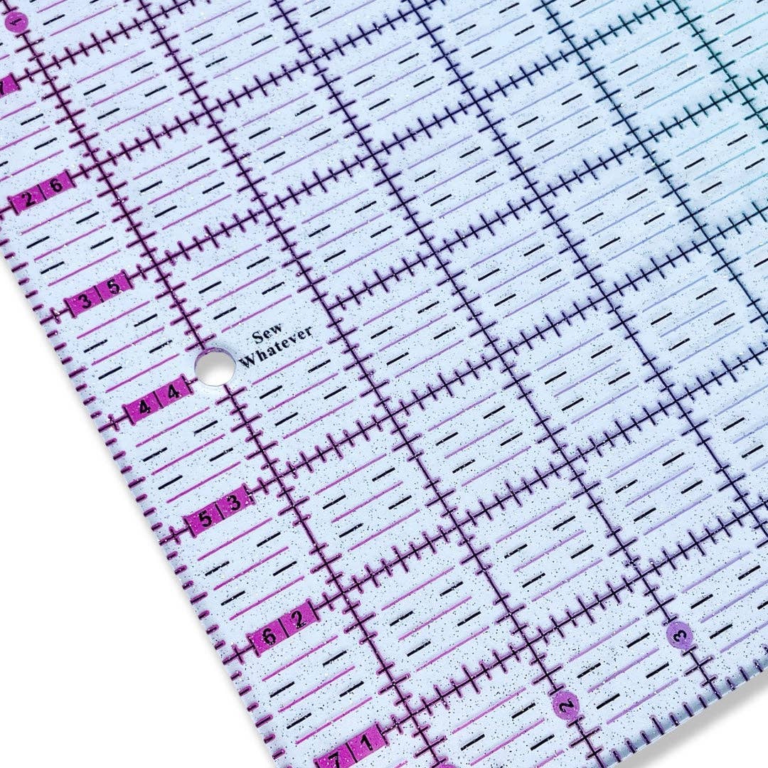 Pink to Teal Gradient | Glitter - 8.5” x 8” Ruler