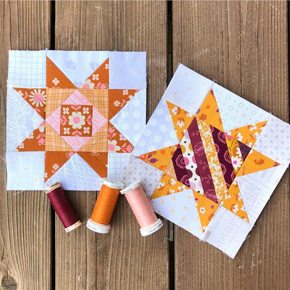 6" Scrappy Stars Foundation Paper Piecing Pattern by Leila Gardunia.