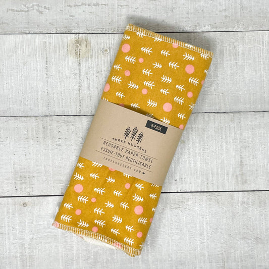 Organic Reusable Paper Towels  - Yellow Trees