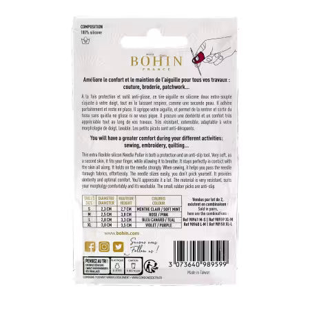 Bohin Silicone Needle Pullers – Extra Large &amp; Medium (2 Pack)