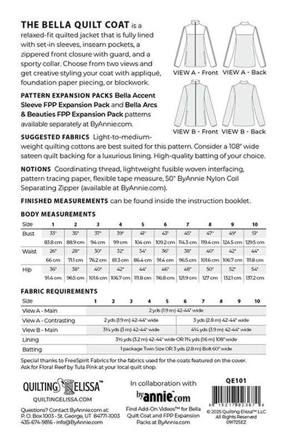 Bella Quilt Coat Pattern by Patterns By Annie