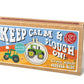 Mini Matchbox Cross Stitch Kit: Keep Calm and Plough On!