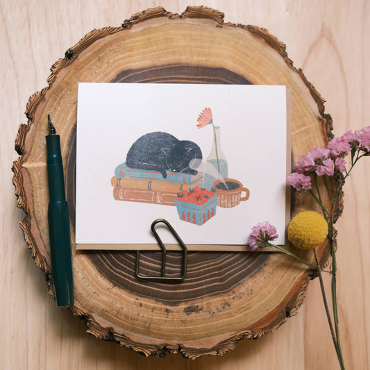 Greeting Card: Literary Kitty
