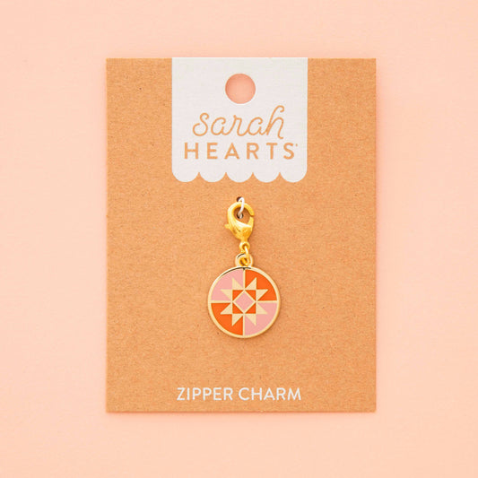 Sewing Machine Removable Zipper Charm: Round Quilt Star