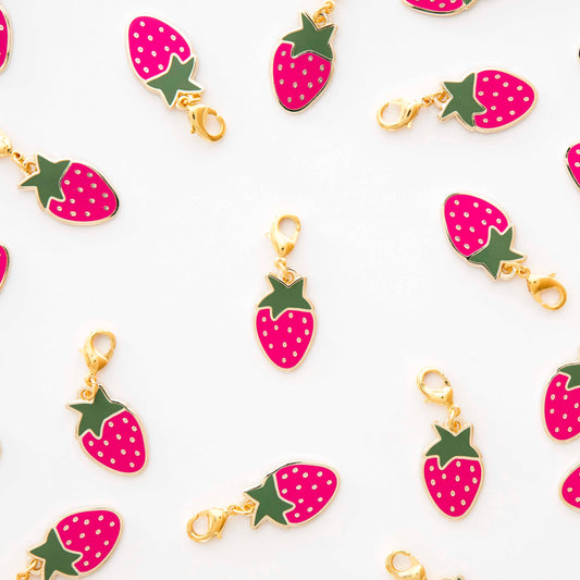 Sewing Machine Removable Zipper Charm: Strawberry