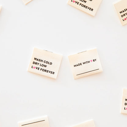 Wash Cold Dry Low Organic Cotton Sewing and Quilting Labels