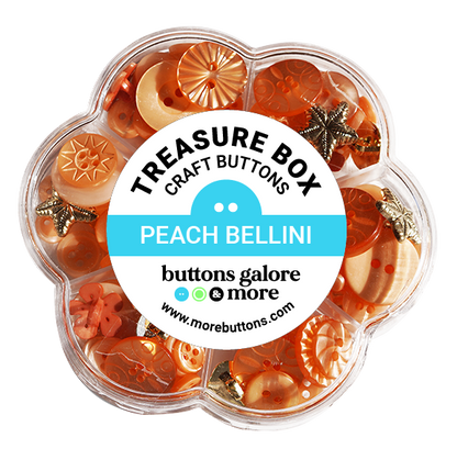 Peach Bellini Treasure Box – Designer Buttons by Buttons Galore & More 🍑✨