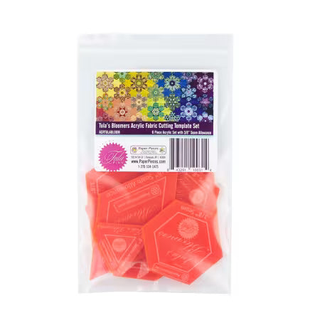 Acrylic Fabric Cutting Templates: Tula’s Bloomers (6-Piece Set) – Special Edition Transparent Pink