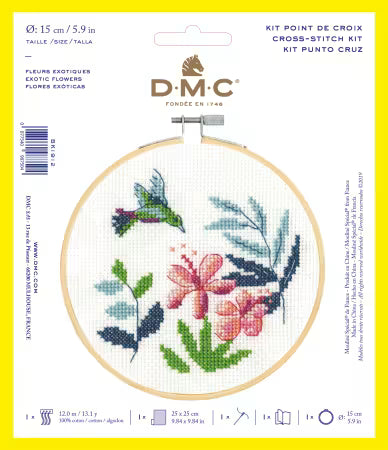 DMC Hummingbird Cross Stitch Kit – Beginner-Friendly Embroidery Set