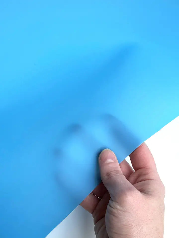 Slightly Transparent Blue Jelly Vinyl – 18" x 53"