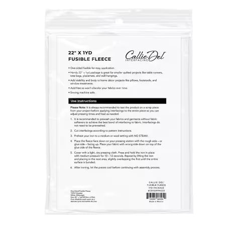 Callie Del™ Fusible Fleece – 22" x 1 Yard Package