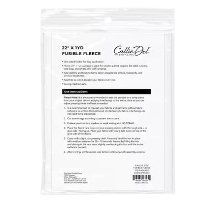 Callie Del™ Fusible Fleece – 22" x 1 Yard Package