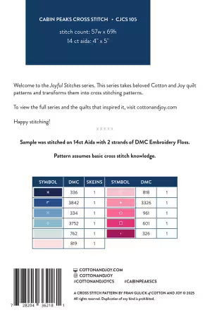 Cabin Peaks Cross Stitch Pattern