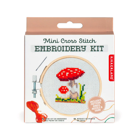 Mini Counted Cross Stitch Mushroom Embroidery Kit