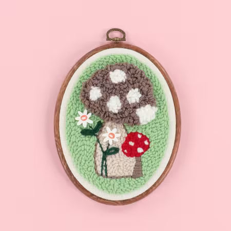 Mushroom Meadows Punch Needle Embroidery Kit