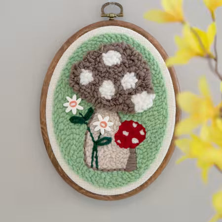 Mushroom Meadows Punch Needle Embroidery Kit