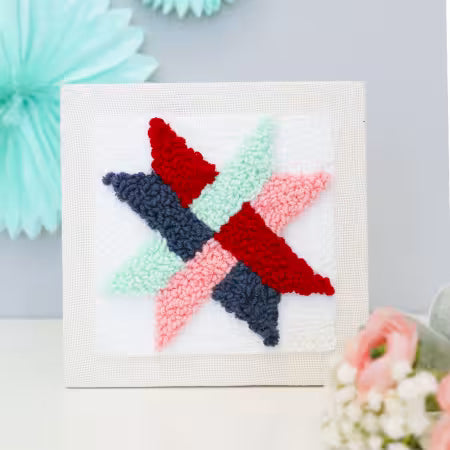 Woven Star Quilt Block Punch Needle Kit