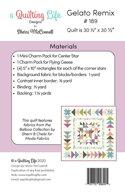 Gelato Remix Mini Charm Quilt Pattern by A Quilting Life Designs