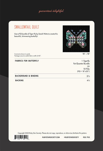 Swallowtail Quilt Pattern by Ruby Star Society