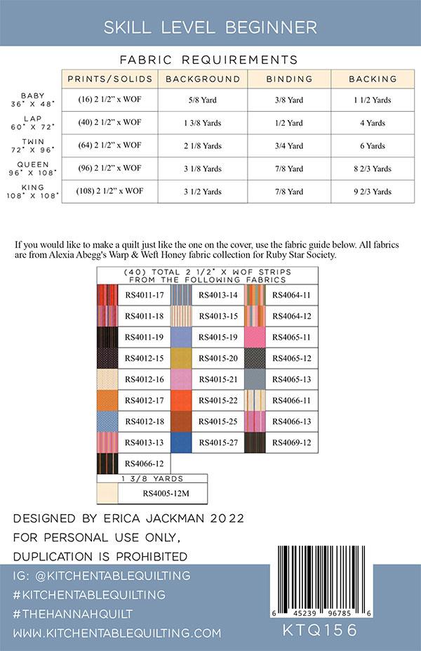 The Hannah Quilt Pattern – Kitchen Table Quilting