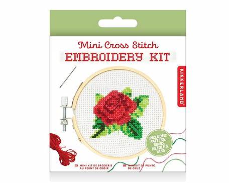 Mini Counted Cross Stitch Rose Embroidery Kit