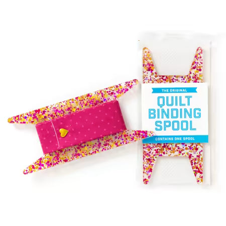 Quilt Binding Spool - Pink & Gold Glitter