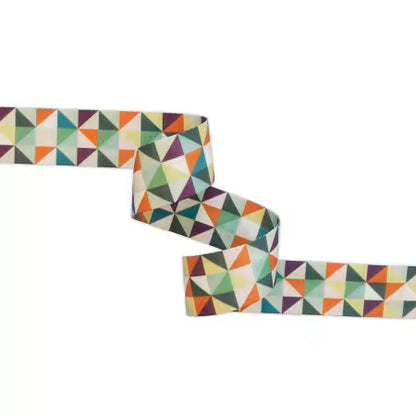Sallie Tomato Half Square Triangle Multicolor Webbing 1-1/2in x 3 yd